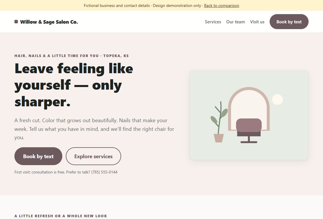 Preview of the existing fictional health beauty website